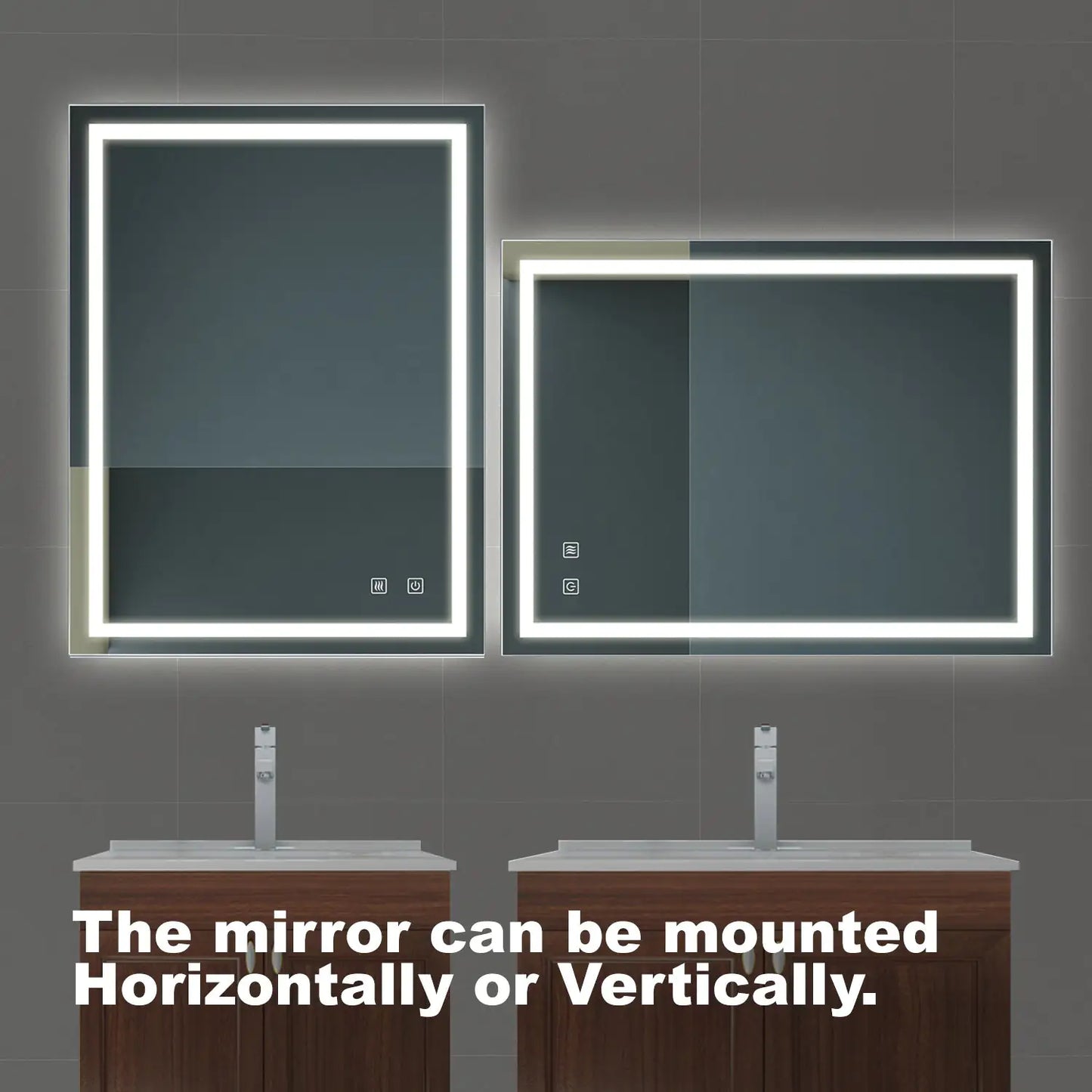 32x24 Inch Bathroom LED Premium Vanity Mirror With Focusing Back Panel, High Lumens, Dimmable Touch, Unavailable Platforms-Welfel